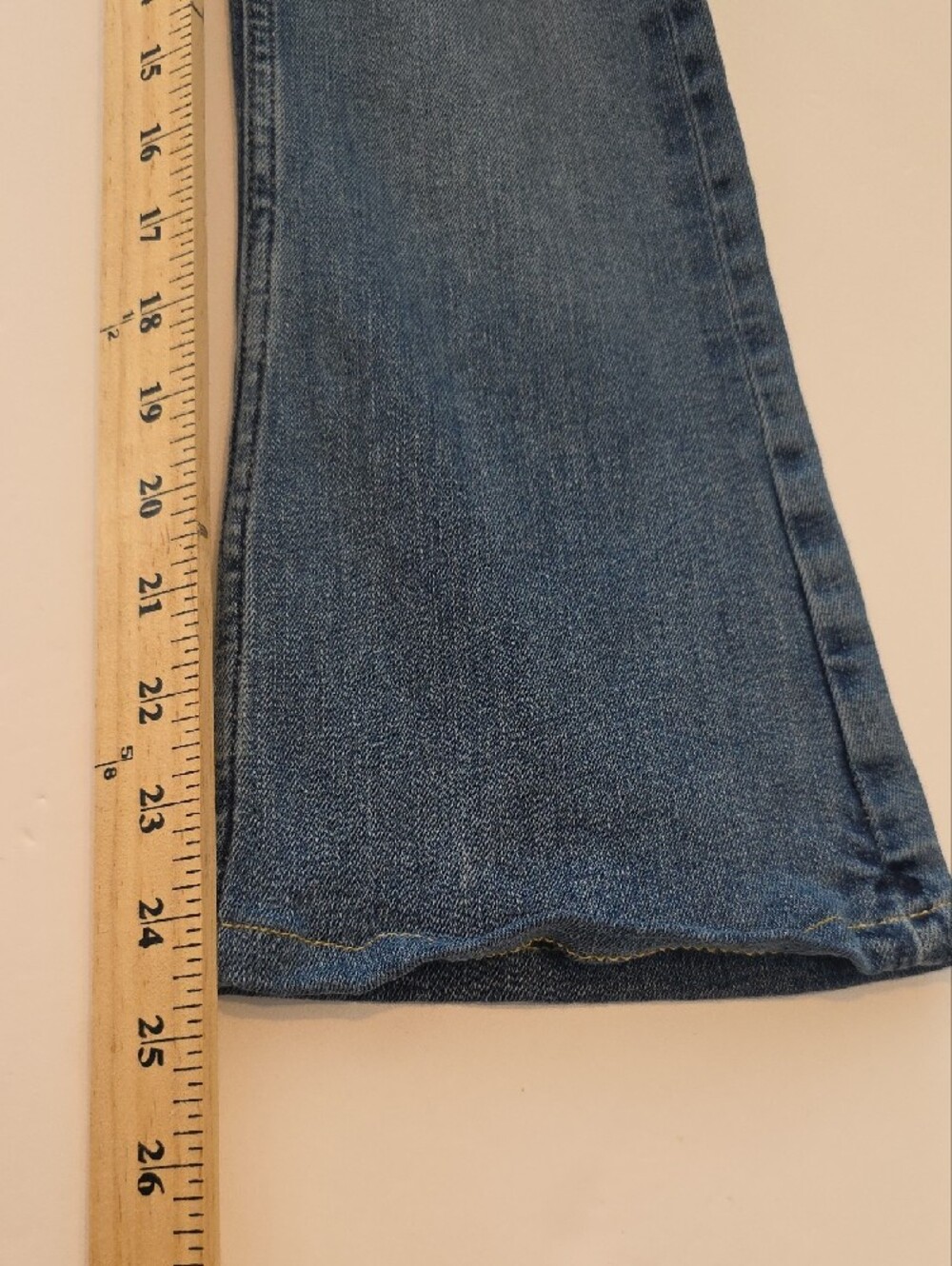 Free People We The Free Blue Slim Flare Jeans Sz 27 -See Measuments Boho Cropped - Picture 15 of 16